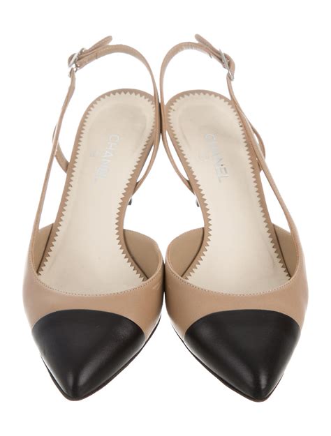 chanel cap toe slingback pumps.